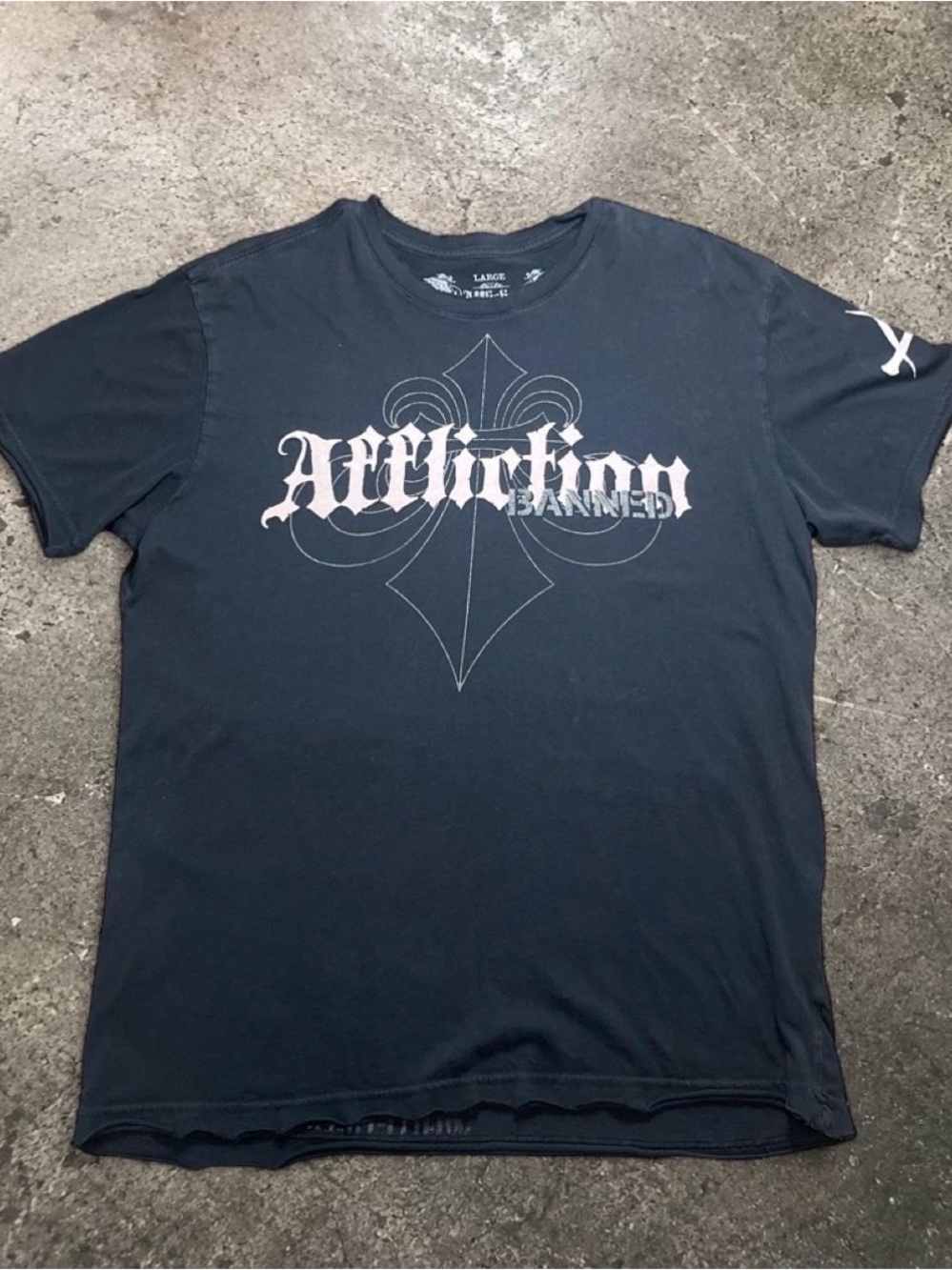 Vintage y2k Affliction Grail Fedor vs Sylvia grunge MMA black t-shirt men’s LG